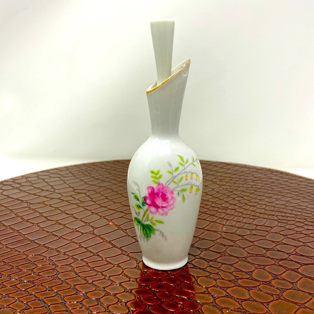 Vintage Wales Perfume White Floral Jar With Top